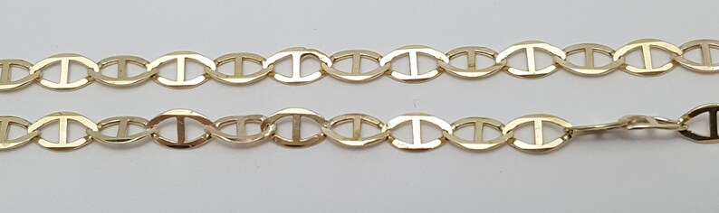Elegant 10K Karat 417 Stamp Solid Yellow Gold Designer Link Anklet