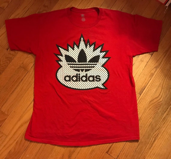 red adidas tee