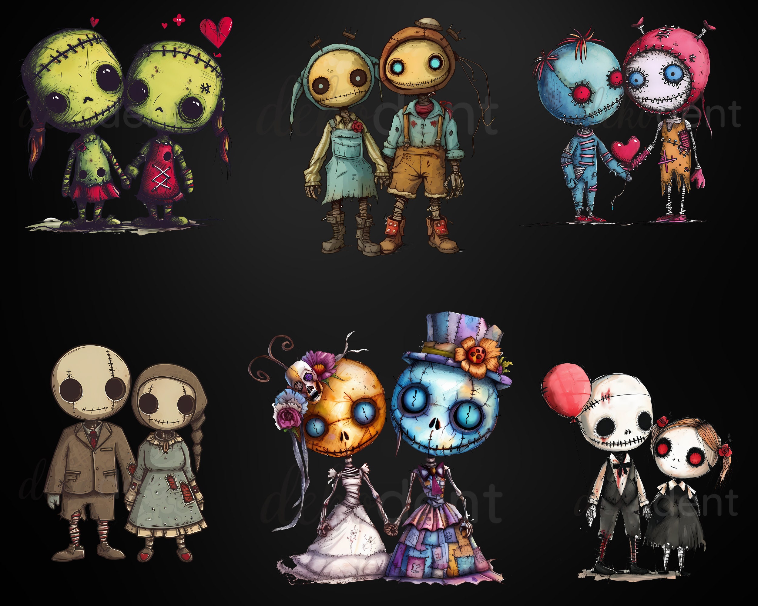 Buy Voodoo Doll Couple Clipart | Rag Doll PNG | Digital Download ...