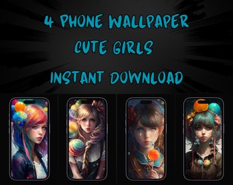 Anime Girls | 4 Phone Wallpaper | sofort digitaler Download | cute Anime