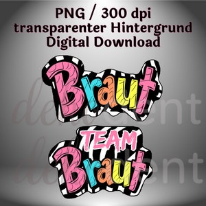 Bachelorette party clipart | bride and team bride | PNG 300dpi | digital download | sublimation png | DTF