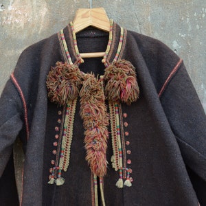 Vintage fall winter coat - Man's and woman's rustic coat - Ukrainian folk costume kaftan - Old traditional clothing - Peasant outer