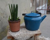 Vintage Soviet kettle - Large USSR Teapot - Enamel Kettle - Retro kitchen decor - Enamelware - Soviet era - Farmhouse - Rustic home decor