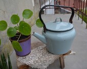 Vintage Soviet kettle - Large USSR Teapot - Enamel Kettle - Retro kitchen decor - Enamelware - Soviet era - Farmhouse - Rustic home decor