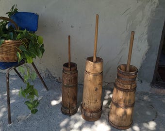 Cuenco de madera antiguo - Recipiente rústico - Decoración campestre primitiva - Antigüedad rara - época 20x - Decoración de madera para el hogar.