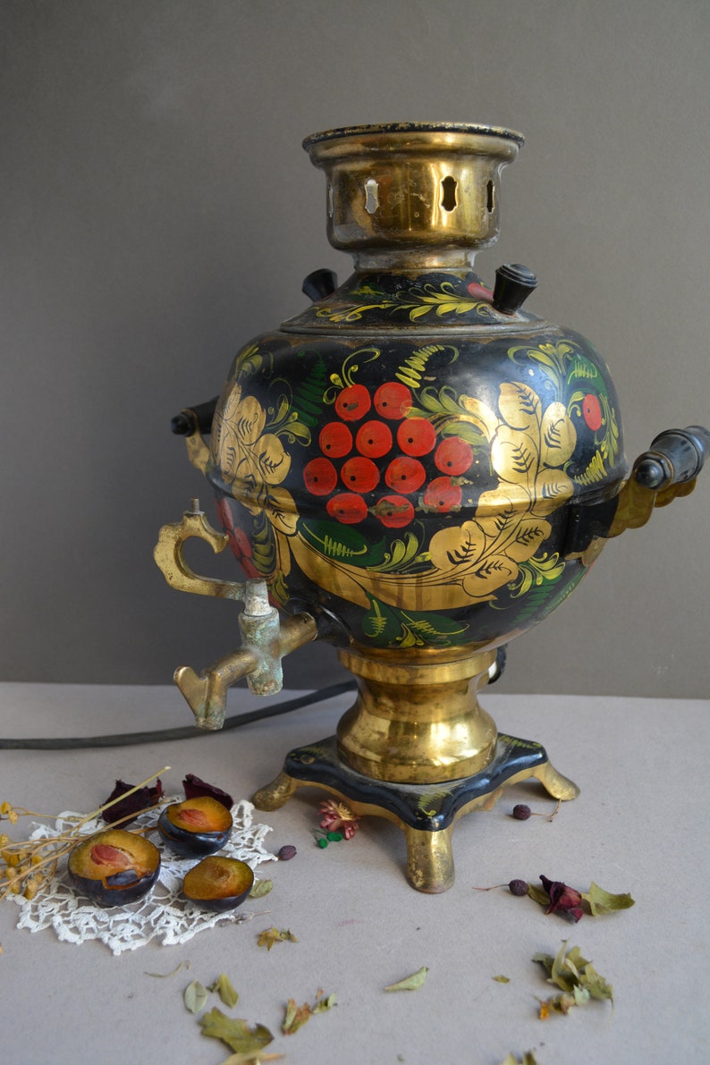 Samovar Russian Large Tea Pot Vintage Soviet Hot Water Etsy