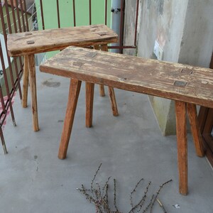 Primitive Handmade Stool - Rustic Farmhouse Seat - Rustic Wooden Bench ...