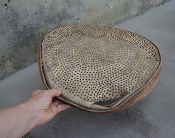 Antique Primitive Wood Sieve - Antique Natural Wood Sifter - Country Cottage Chic - Rustic Home Decor
