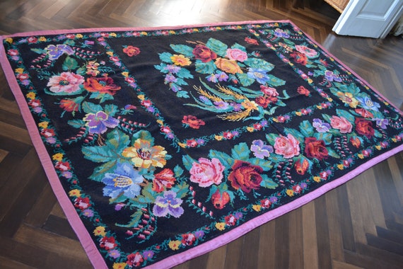 Buy Antique Embroidered Carpet - Ukrainian Rug - Embroidered 
