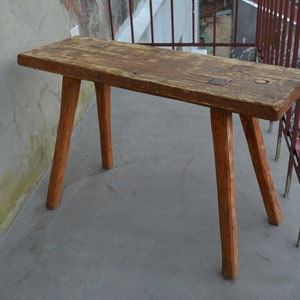 Primitive Handmade Stool - Rustic Farmhouse Seat - Rustic Wooden Bench ...