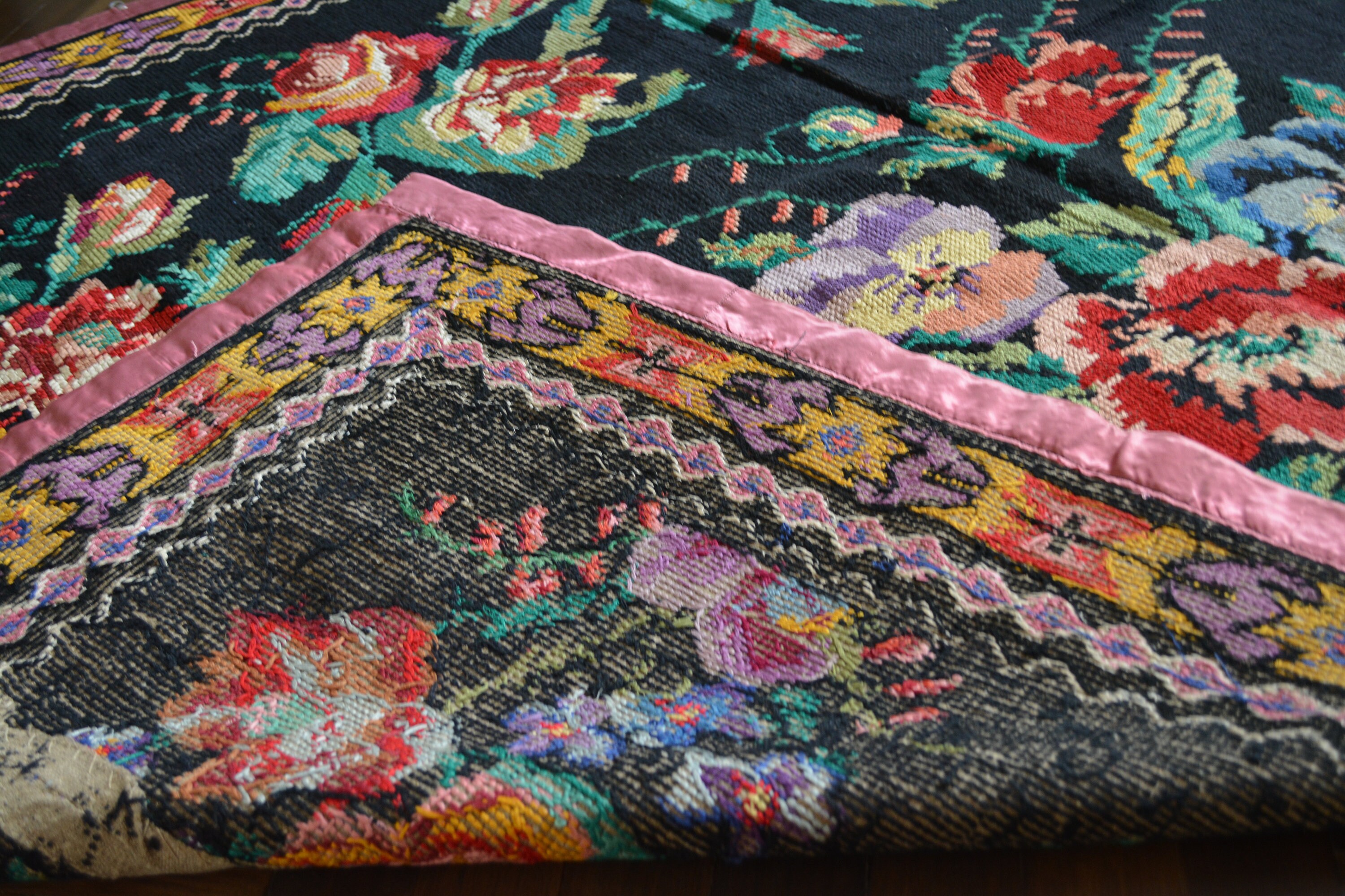 Antique Embroidered Carpet Ukrainian Rug Embroidered Etsy Israel