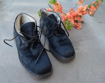 Botas vintage de mujer - Pelo de cabra.