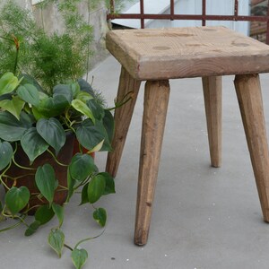 Primitive Handmade Stool - Rustic Farmhouse Seat - Rustic Wooden Bench ...