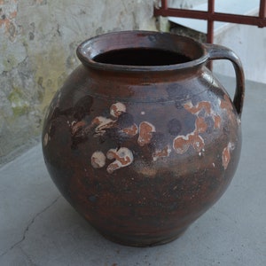 Very old antique ancient clay vessel - Rustic bowl - Antique clay pitcher - Pottery jug - Country decor -  Housewares.