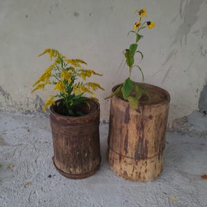 Antique wooden bowl - Rustic vessel - Primitives country decor- Rare antique - era 20x - Wood home decor.