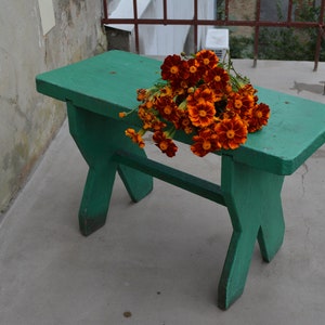 Primitive handmade stool -  Rustic farmhouse seat - Rustic wooden bench  - Farmhouse milking stool - Flower pot stand.