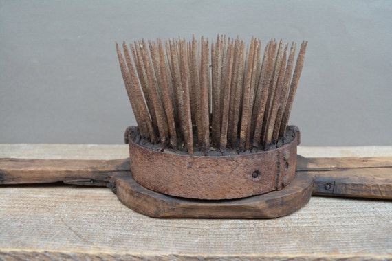 Antique Wool Comb 1930ies Wool Carder Primitives Rustic Decor