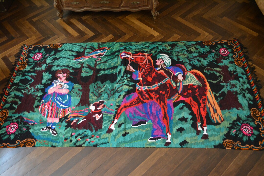Ukraine Rugs Vintage Handwoven Wool Traditional Ukrainian Rug Carpet - Bessarabian ...