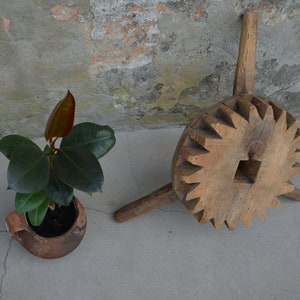 Antique wooden loom - Part of weaving loom 1940&#39;s - Antique spinning wheel -  Hand weaving tool - Primitive tool - Rustic decor .