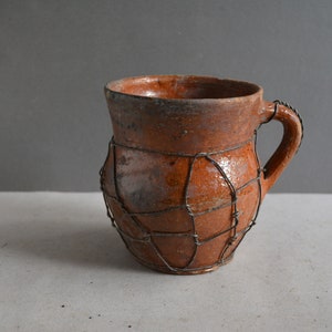 Very old antique ancient clay vessel Rustic bowl Antique clay pitcher Pottery jug Country decor Housewares. image 5
