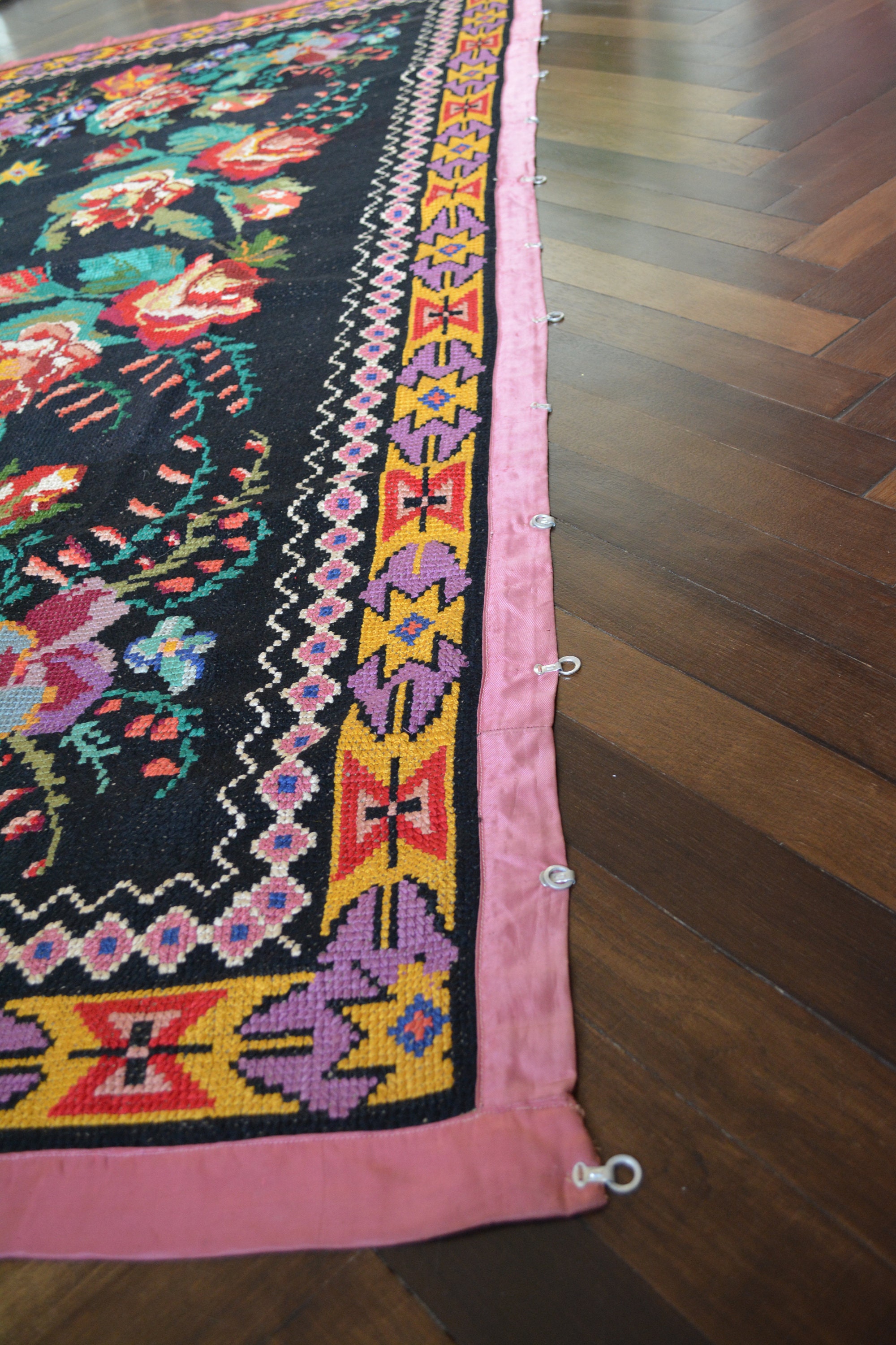 Antique Embroidered Carpet Ukrainian Rug Embroidered Etsy Israel