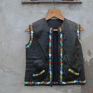 Antique Ukrainian vest  Traditional Ukrainian costume - Vintage blouse vest - Ukrainian folk vest jacket - Old era outer garment.