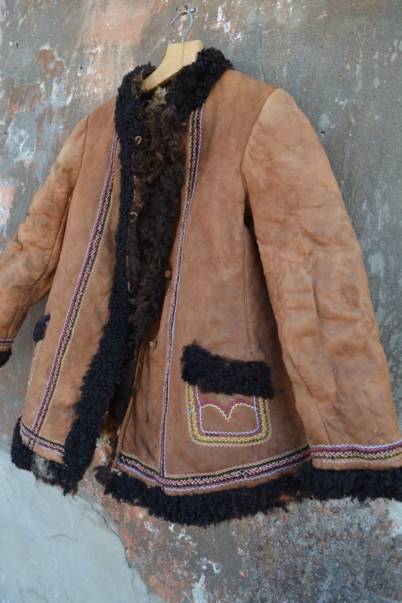 Vintage fall winter coat - Man's and woman's rust… - image 4