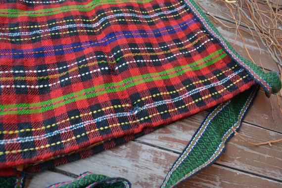 Handwoven wool shoulder bag - Vintage handwoven w… - image 10