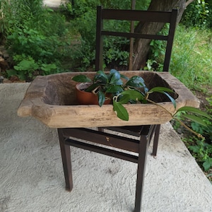Antique primitive little wooden dough bowl - Old bowl - Antique natural wood - Hand carved - Rustic home decor - 55cmx33x13