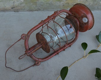 Antique petrol oil lamp - Rustic oil lamp - Kerosene lantern - Antique storm lantern - Old lantern - Rustic wedding decor