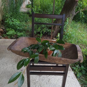 Antique primitive little wooden dough bowl - Old bowl - Antique natural wood - Hand carved - Rustic home decor - 58cmx30x10