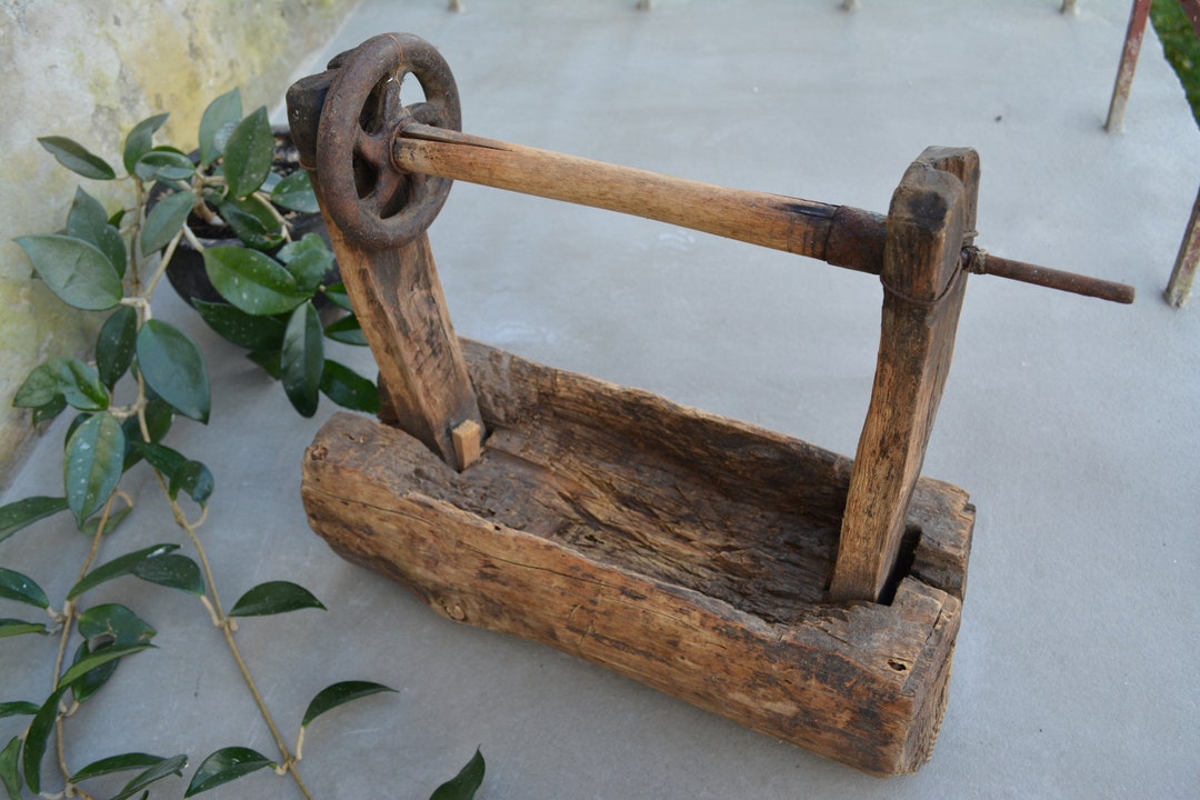 Antique Spinning Wheel Wooden Spinning Wheel Primitive Tool Etsy