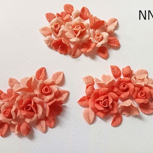 Conjunto de rosas faça você mesmo, conjunto de rosas, rosa de porcelana fria, conjunto de rosas feito à mão, conjunto de rosas para joias, conjunto de rosas de porcelana, conjunto de flores para joias, flores feitas à mão