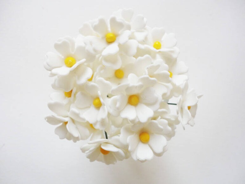 stem flower flower supply flower with wire handmade flower porcelain flower clay flower 5 SPRING FLOWER pastel flower cold porcelain