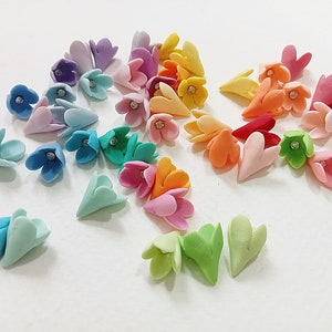 10 CRYSTAL CENTER BLUMEN,Pastellblume,porzellanblume,Schmuckblume,Blumencabochon,handgemachte Blume,Schmuckblume