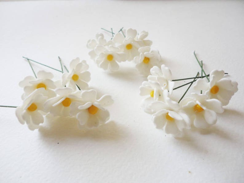 stem flower flower supply flower with wire handmade flower porcelain flower clay flower 5 SPRING FLOWER pastel flower cold porcelain
