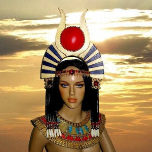 Cleopatra Queen Headpiece, Egyptian Costumes, Burning man, Theatrical costumes, Halloween Costumes, Egyptian Crowns, Miami