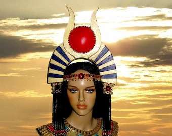 Cleopatra Queen Headpiece, Egyptian Costumes, Burning man, Theatrical costumes, Halloween Costumes, Egyptian Crowns, Miami