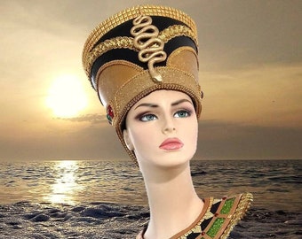Egyptian Crown Nefertiti,  Egyptian Costumes, Egyptian Crown, Miami Costume Shop