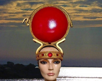 Sekhmet solar disk, Egyptian Headpiece, Egyptian Crown, Egyptian costume, Burning man, Miami Costume Shop, Theatrical Costmues