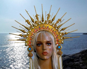 Mermaid Headpiece #4, Burning man,Animalia 2023, Halloween Costume, Mardi Grass, Theatrical Costumes, Miami Shop