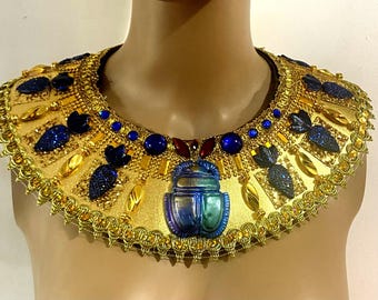 Egyptian collar, READY TO SHIP, Burning man, Halloween Costume, Theatrical Costumes, Fantasy Fest, Miami Costume shop.