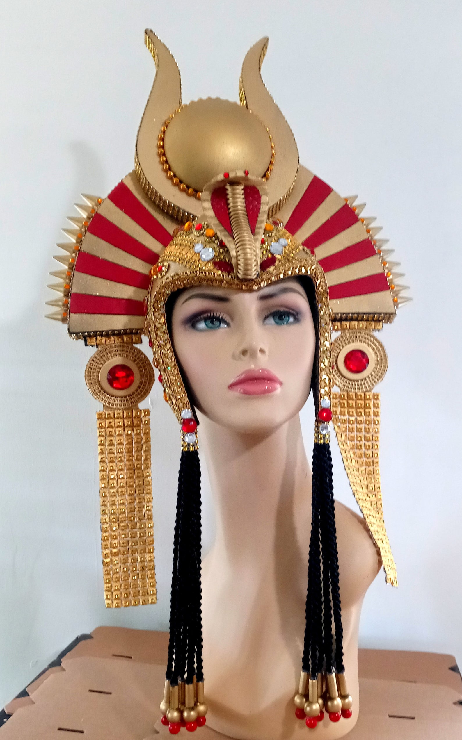 Egyptian Fantasy Red MADE TO ORDER Egyptian Crown Egyptian Etsy