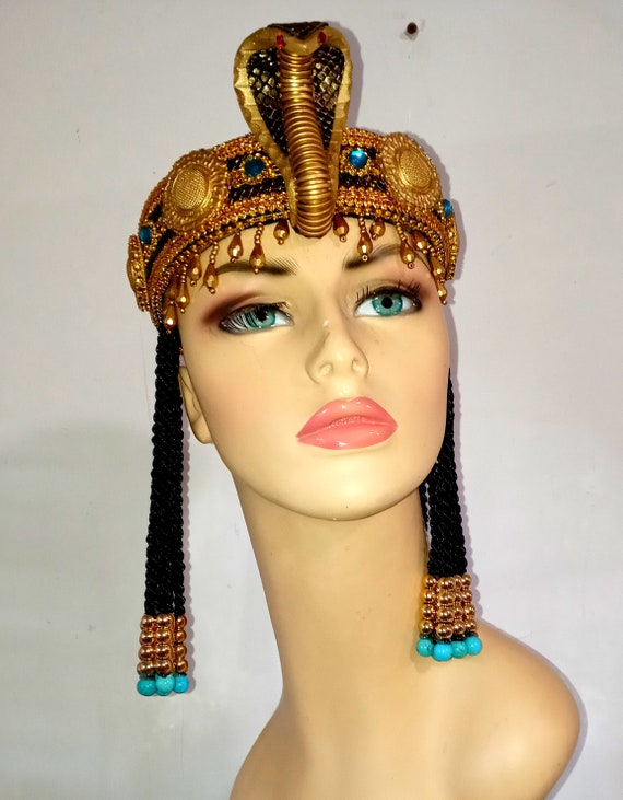 Cerchietto Cleopatra con frange, corona egiziana, copricapo