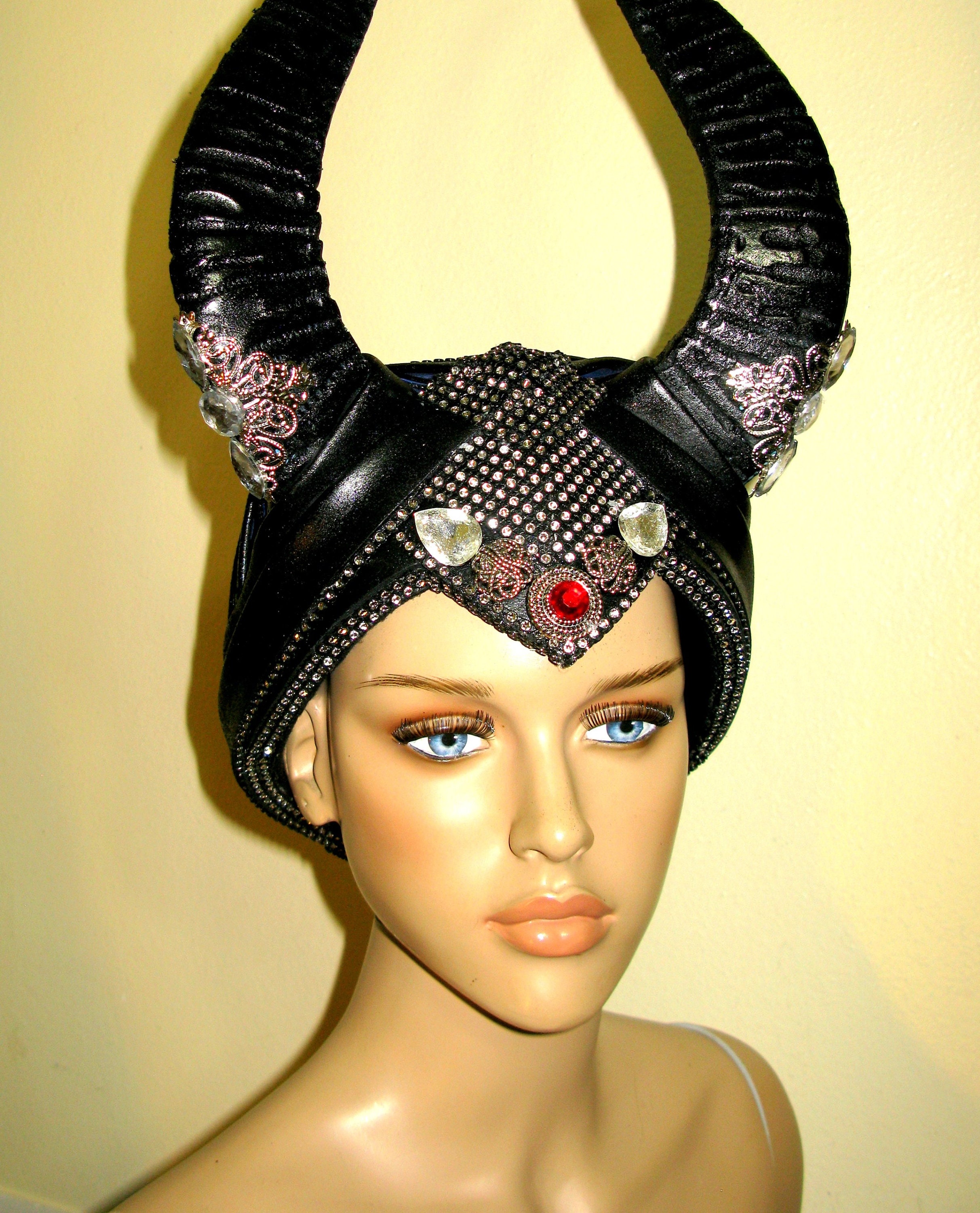Horned Headdress Maleficent hat Inspiration READY TO SHIP | Etsy