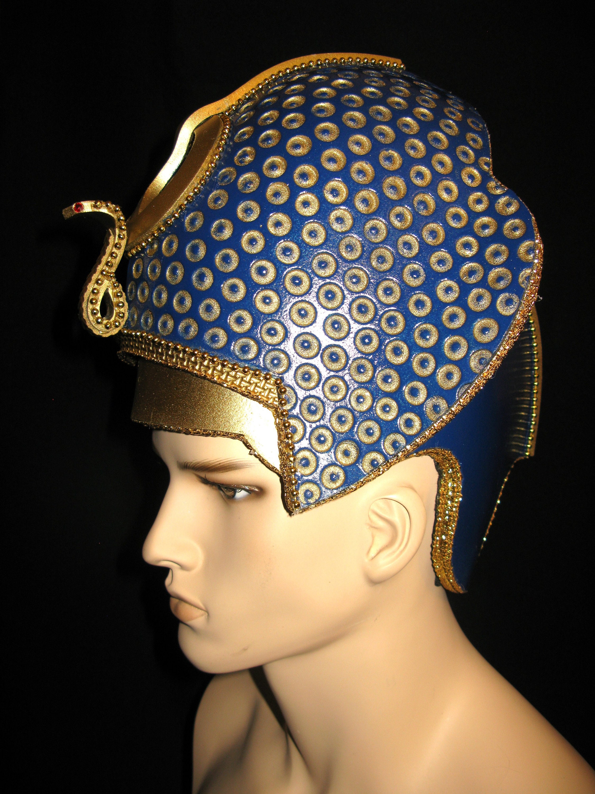 KHEPRESH HEADDRESS Egyptian male Crown Egyptian Crown Etsy