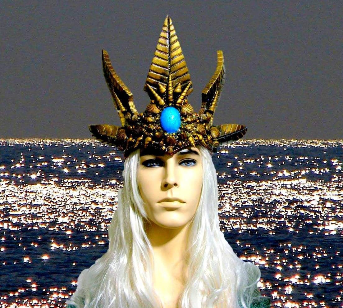 Poseidon Crown READY TO SHIP Burning man Fantasy Fest | Etsy