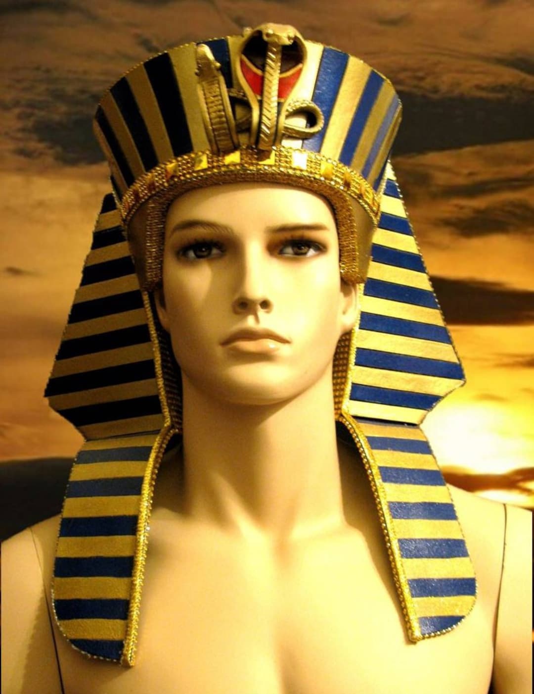 Tutankhamun Headdress Pharaoh Hat Unisex Burning Man Halloween Costume Miami Costume Shop