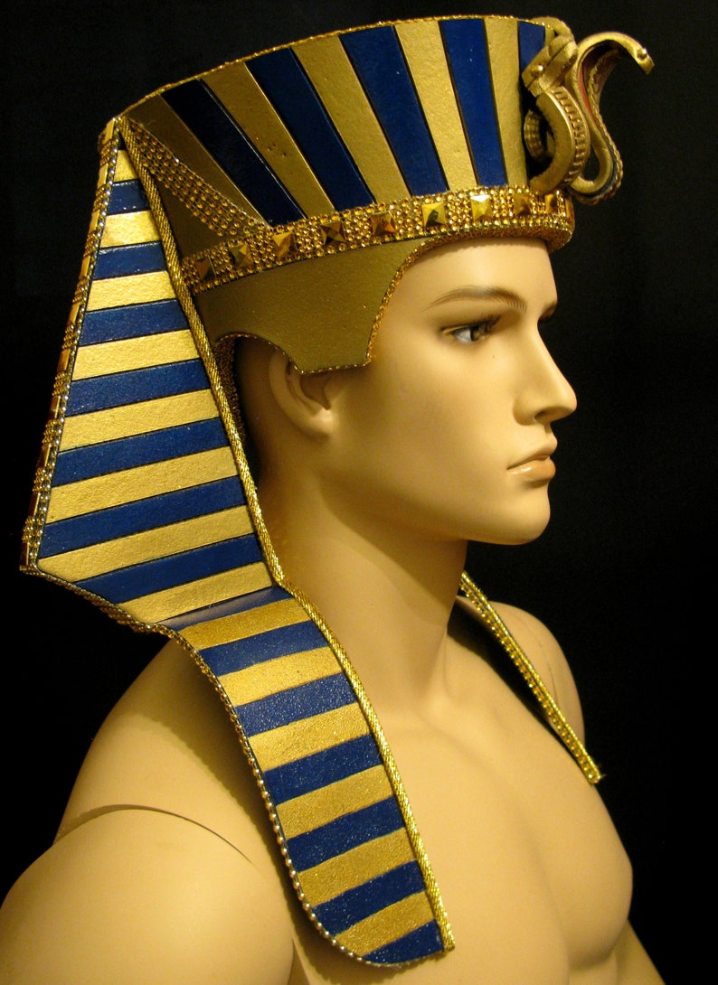 Tutankhamun Headdress Pharaoh Hat Unisex Burning man Etsy