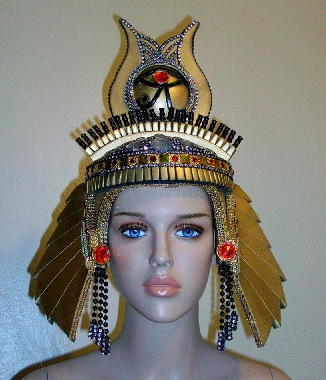 Cleopatra Style Headdress Egyptian Headdress Burning Man Etsy